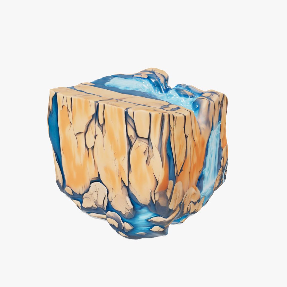 Vibrant Waterfall Terrain model pack